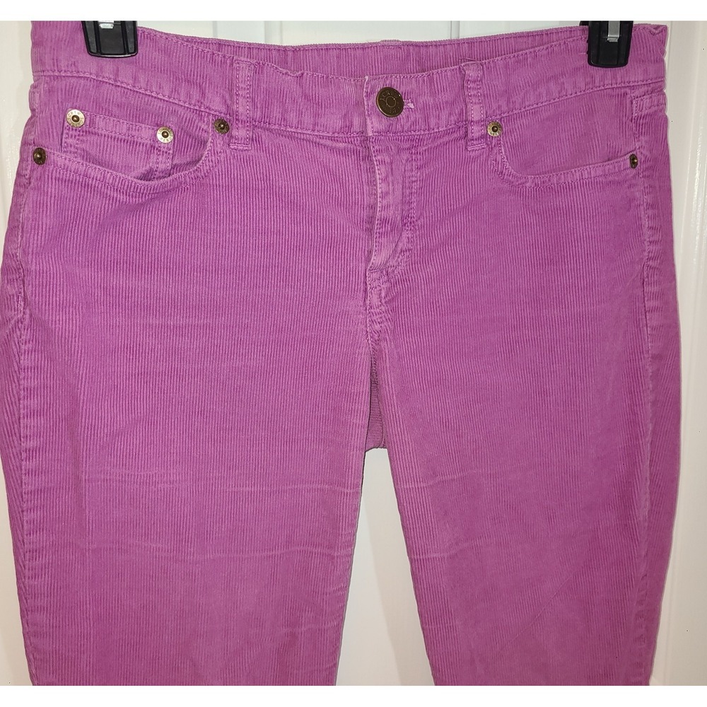J. Crew Straight Leg Cord Stretch City Fit Pant Purple Corduroy Size 28R